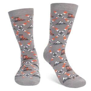 Lavley Born to Ski Socks Men's One‎ Size Fits Most Gray Mountain Snowboard
